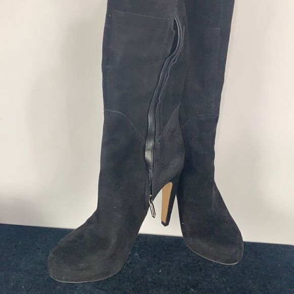 Sam Edelman black suede platform over the knee boots - Picture 7 of 11